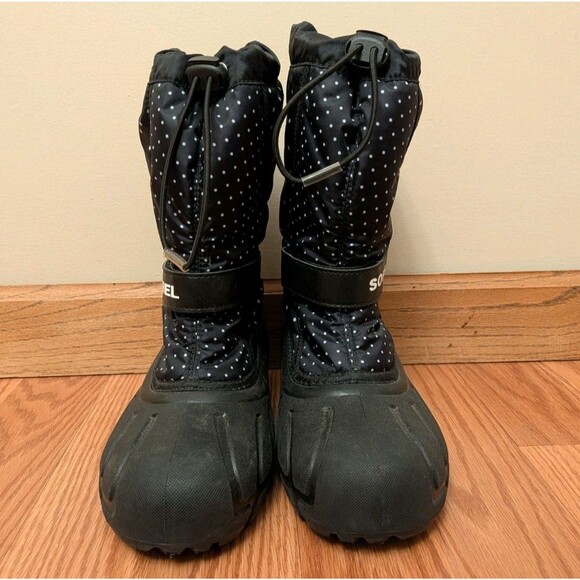 Sorel Kids Black and White Polka Dot Boots - Picture 6 of 12